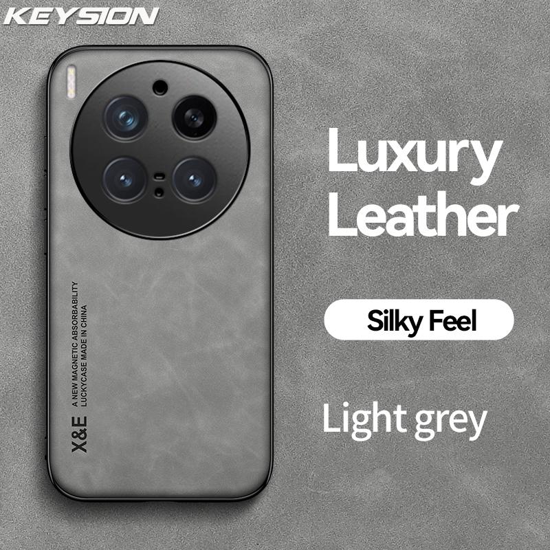 KEYSION Роскошный ретро чехол из искусственной ПУ кожи для VIVO X300 Pro 5G Мягкий силиконовый+ПК Ударопрочная задняя крышка для телефона для VIVO X300 Pro