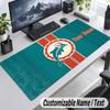 Miami Dolphins Personalized Large Mouse Pad Custom Name Text Extended Desk Mat Gaming Mousepad