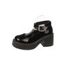 Thick high-heeled small leather shoes women's 2024 summer new Japanese jk heightening French versatile Mary Jane single shoes