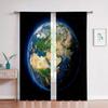 Starry Sky Theme Curtain, Galaxy, Star Pictures, Science Fiction, Fantasy, A Set Of Two, Home Bedroom Living Room Curtain.