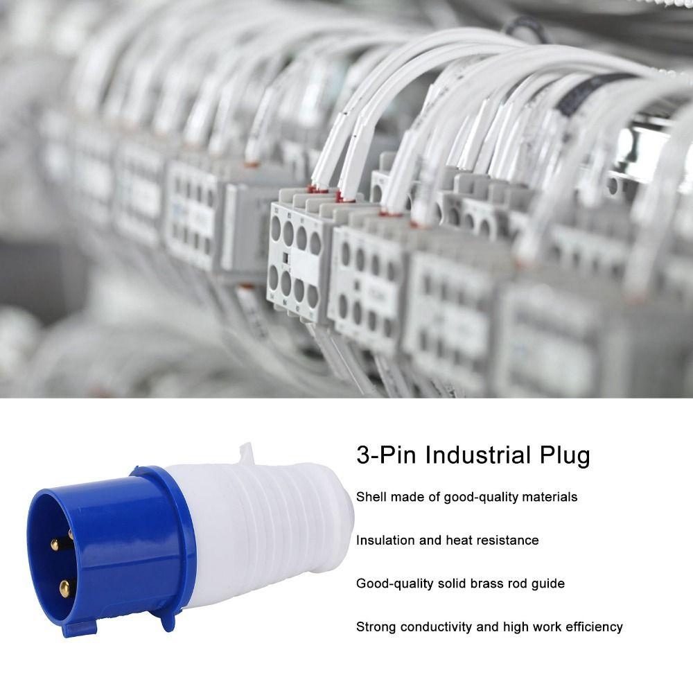 3Pin Industrial Power Plug 32A 220-250V 2P+E Industrial Plug Connector SinglePhase Weatherproof Generator Plug