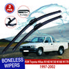 Для Toyota Hilux N140 N150 N160 N170 1997-2002 автомобильный стеклоочиститель U-образный мягкий резиновый бескаркасный без кронштейна автомобильные дворники 17"+17"