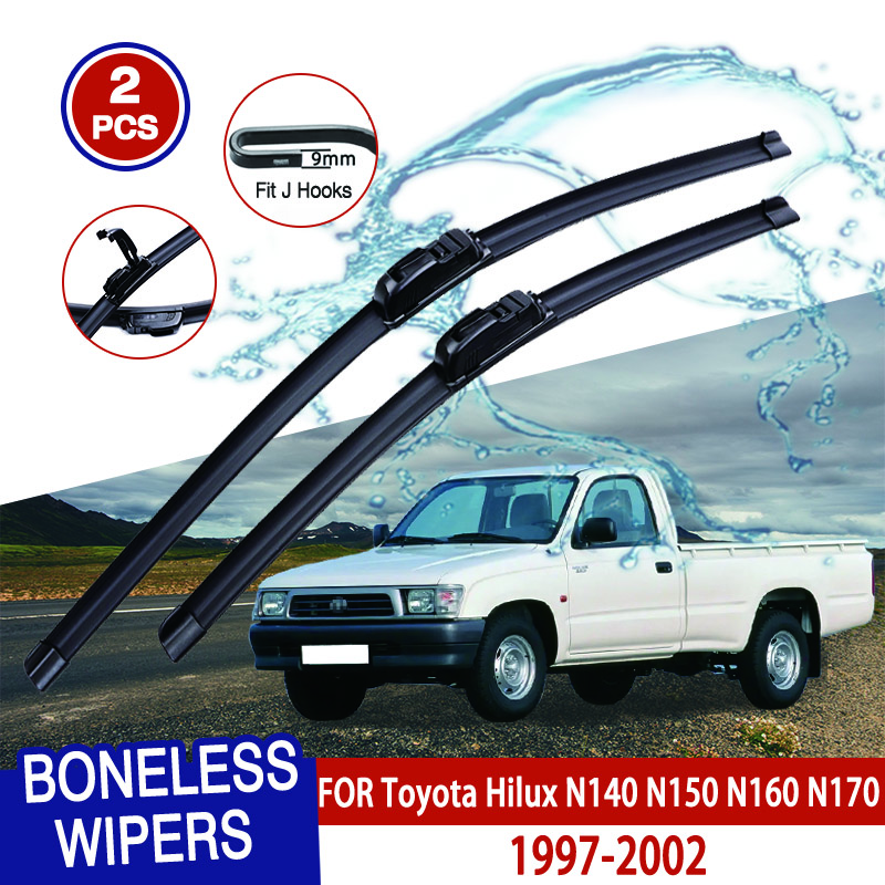 Для Toyota Hilux N140 N150 N160 N170 1997-2002 автомобильный стеклоочиститель U-образный мягкий резиновый бескаркасный без кронштейна автомобильные дворники 17"+17"