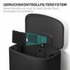 Trash Can Kitchen 50 Liter Pedal Bin with Stay-Open Function, Soft-Close Lid, Pedal, Black
