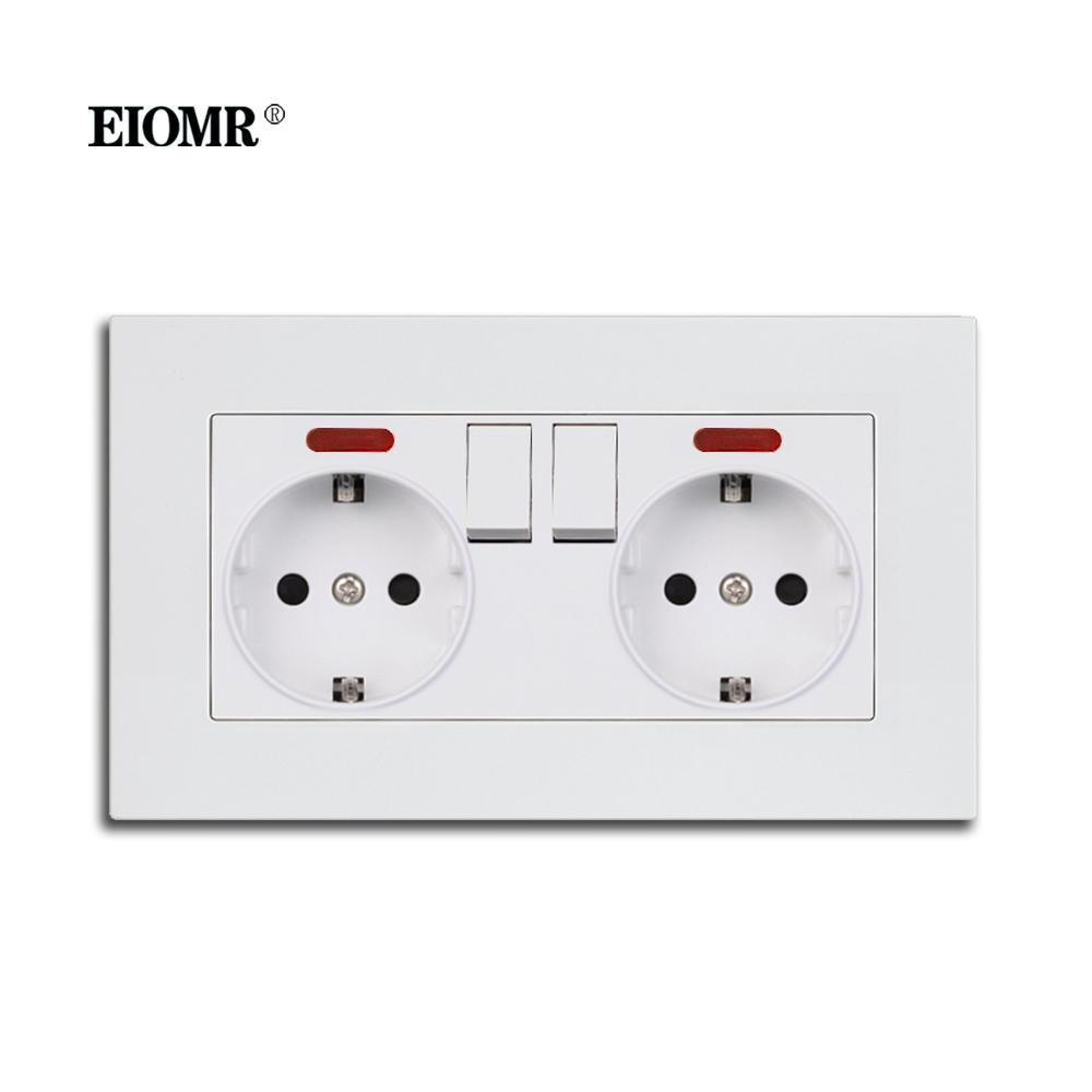 EIOMR EU Европейский Стандарт Настенная Розетка Огнестойкая Панель из Поликарбоната с USB 5V 2A и Type C Штекером Домашняя Розетка