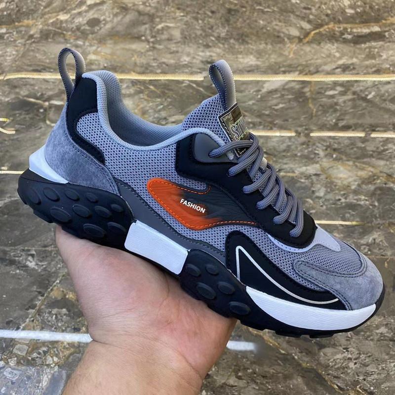 New 2024 Men's Casual Shoes Korean Version Fashionable and Comfortable Mesh Breathable Sports Shoes Soft Sole Color Matching Running Trendy Shoes