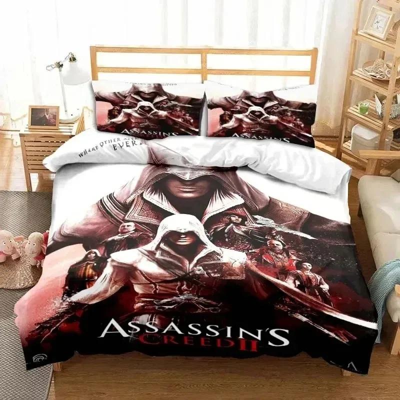 Новый Игровой Набор Постельного Белья A-Assassin S Creed Арт Комплект Пододеяльника для Геймера Взрослых Мальчиков Спальня Односпальный Двуспальный King Size Одеяло Подарок Мальчикам