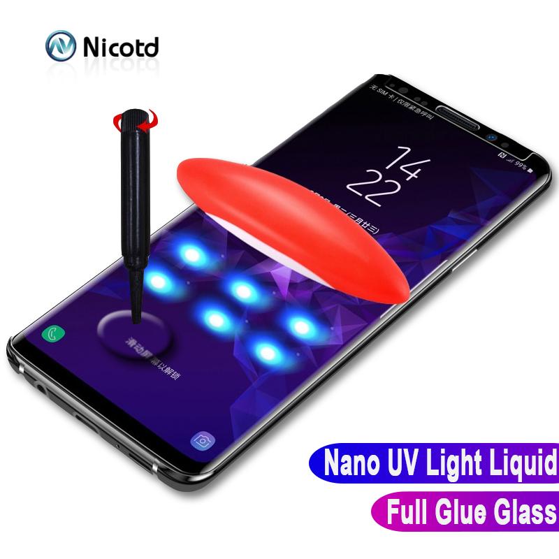 УФ Закаленное Стекло Пленка Для Samsung Note 9 S10 Полностью Жидкий Клей Защитная Пленка Для Экрана Для Samsung Galaxy S8 S9 Plus S7 Edge Note 8 S10