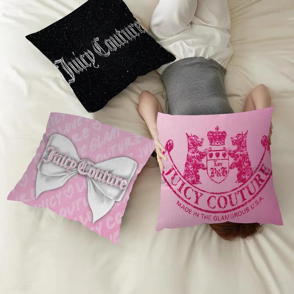 Модные наволочки J-juicy-couture, мультяшные, декоративные для дивана, для дома, с двусторонней печатью, из короткого плюша, милые наволочки