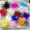 Women Fashion Feather Headwear Jewelry Decor Bridal Hairband Ostrich Feathers Brooch Pin