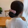Gift For Mom Mesh Flower Women Hairpin Flower Bun Net Snood Rose Spring Clip Korean Style Headdress