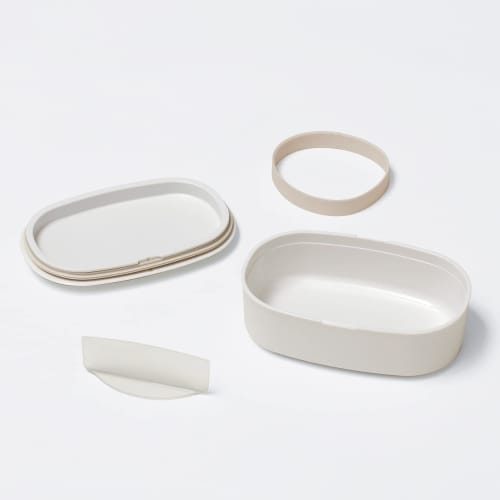 ansio 2-Piece Lunch Box Set, 500ml (Fluffy Filling, Microwave Safe, Dishwasher Safe), Made in Japan (Lunch Box/Chopsticks and Chopstick Case Set), Per