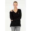 Женский черный базовый свитер с V-образным вырезом 50293543-vr046