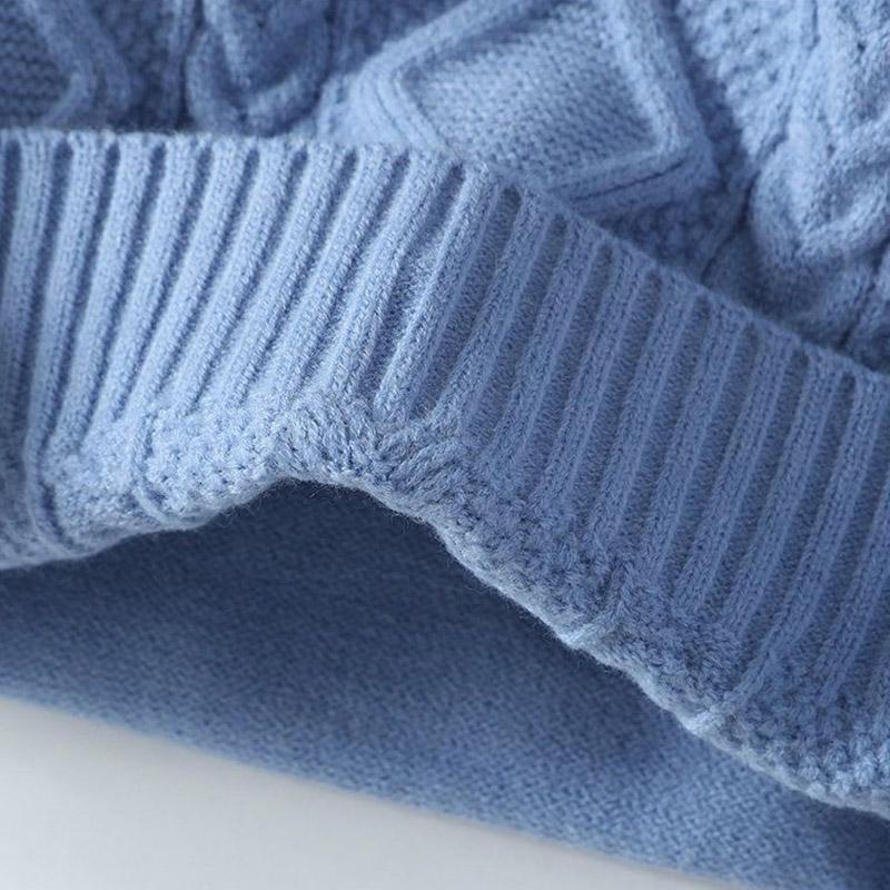 Утолщенный свитер, женский осенне-зимний теплый удобный мягкий пуловер с круглым вырезом, однотонные вязаные топы