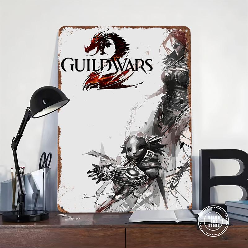 Guild Wars 2 Characters Metal Poster Customized Wall Art Retro Vintage Tinplate Signs for House Decor Garage Decoration Room