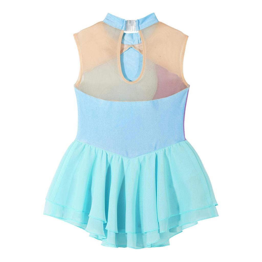 Платье для фигурного катания на коньках со стразами для девочек, детское платье для балета и танцев, детское гимнастическое платье для лирических танцев, костюмы