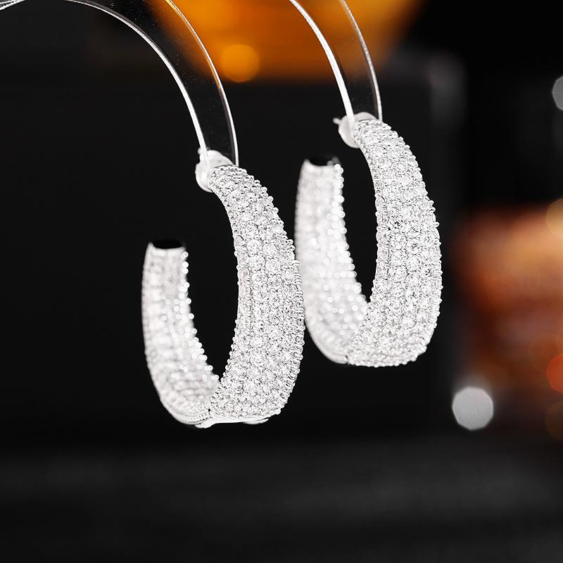 Европейские и американские модные круглые серьги с преувеличением для женщин, брендовый дизайн, эффектные украшения, серьги с фианитом