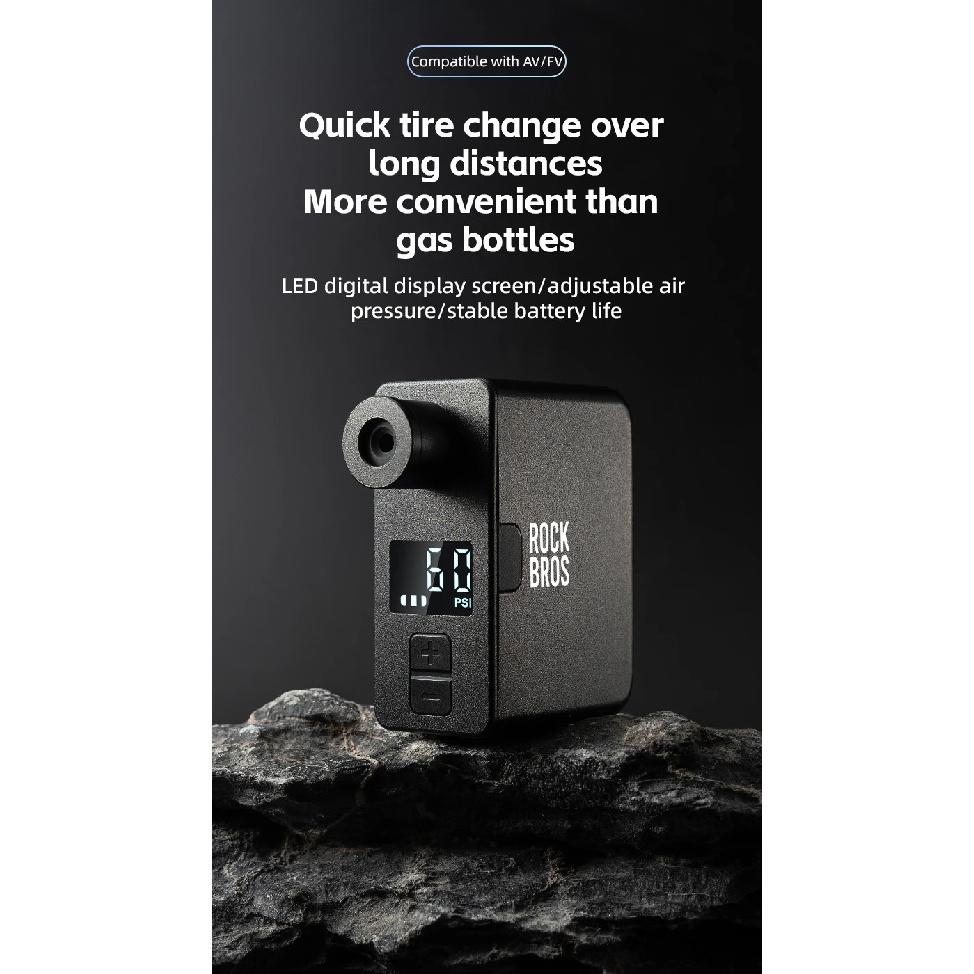 ROCKBROS Велосипедный Электрический Насос Портативный Мини Ручной Насос 120PSI Перезаряжаемый Накачиватель Шин Автомобильный Велосипедный Мотоциклетный Велосипедный Насос