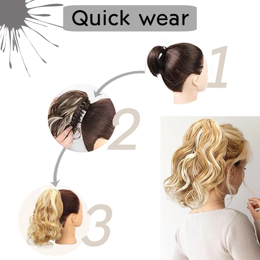 LISI HAIR Синтетические короткие волнистые зажимы для волос в хвосте, наращивание хвоста, 12 дюймов, светлый конский хвост для женщин, повседневная вечеринка