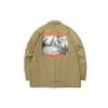 Li Ning Sports Fashion Series CF Mars Cartoon Print Symbol Coach Jacket Unisex Jacket Khaki AJDR392-2