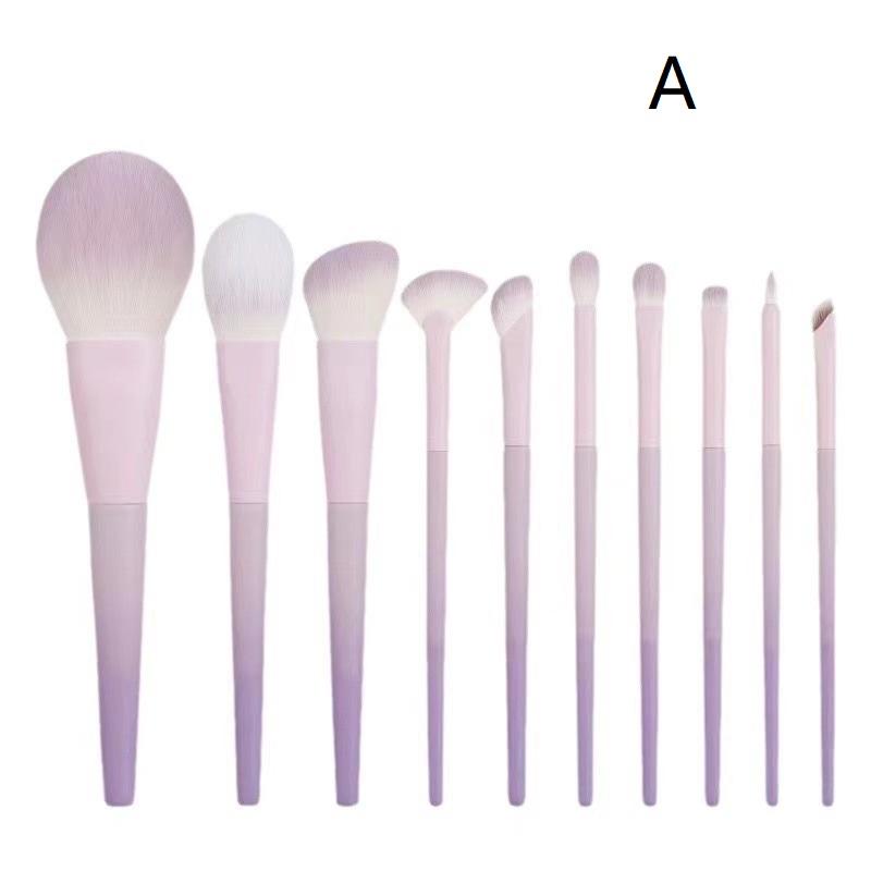 10Pcs Purple Makeup Brush Set Full Set of Beauty Tools Loose Powder Brush Eye Shadow Brush Concealer Brush