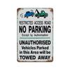 Vintage No Parking Anytime Metal Tin Signs Posters Plaque Iron Painting Decoration for Garage Outdoors Home Club Bar Wall Decor