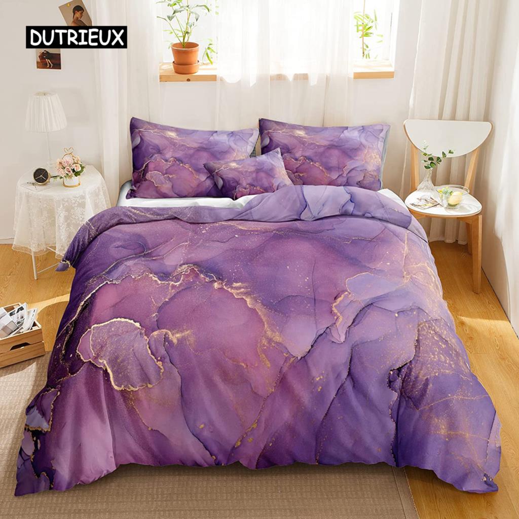 Мраморный пододеяльник Черное мраморное постельное белье Черное белое золото Абстрактная мраморная текстура Полиэстеровый пододеяльник Двуспальный размер Queen King Size