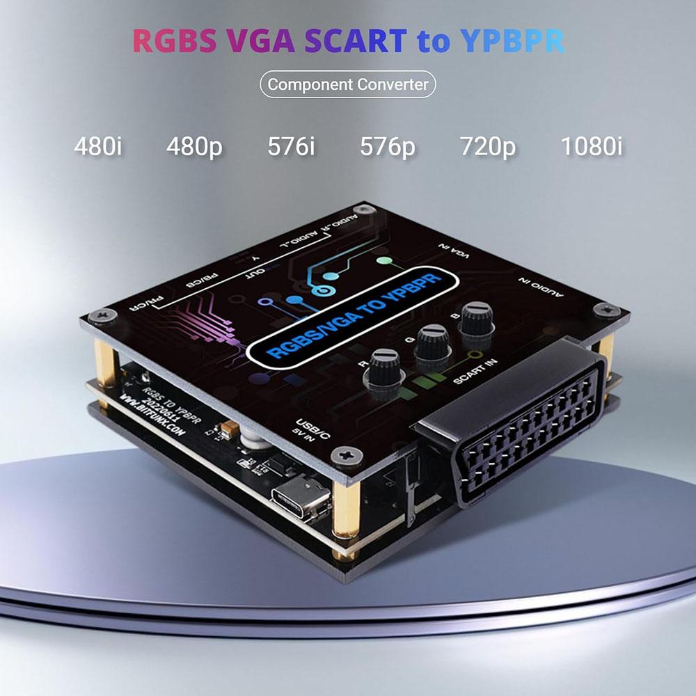 RGBS VGA SCART TO YPBPR Converter Adapter For PS1 Fat/PS2 Fat/Dreamcast/Wii/64