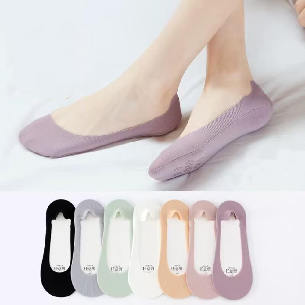 1 Pairs Ultrathin Invisible Boat Socks Silicone Anti-slip Ice Silk Socks Quality Women Socks Summer