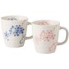 Набор из 2 кружек Ale-net 'Цветущий кролик', японский фарфор Mino Ware, кофейные чашки, 280 мл, Сделано в Японии, Набор из 2 шт.