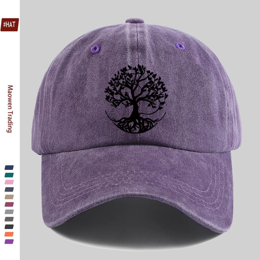 pc Fashionable PatternPrinted Baseball Cap Designed with Treeinspired Motifs Where the Root Shapes Form a Circular Decorativ