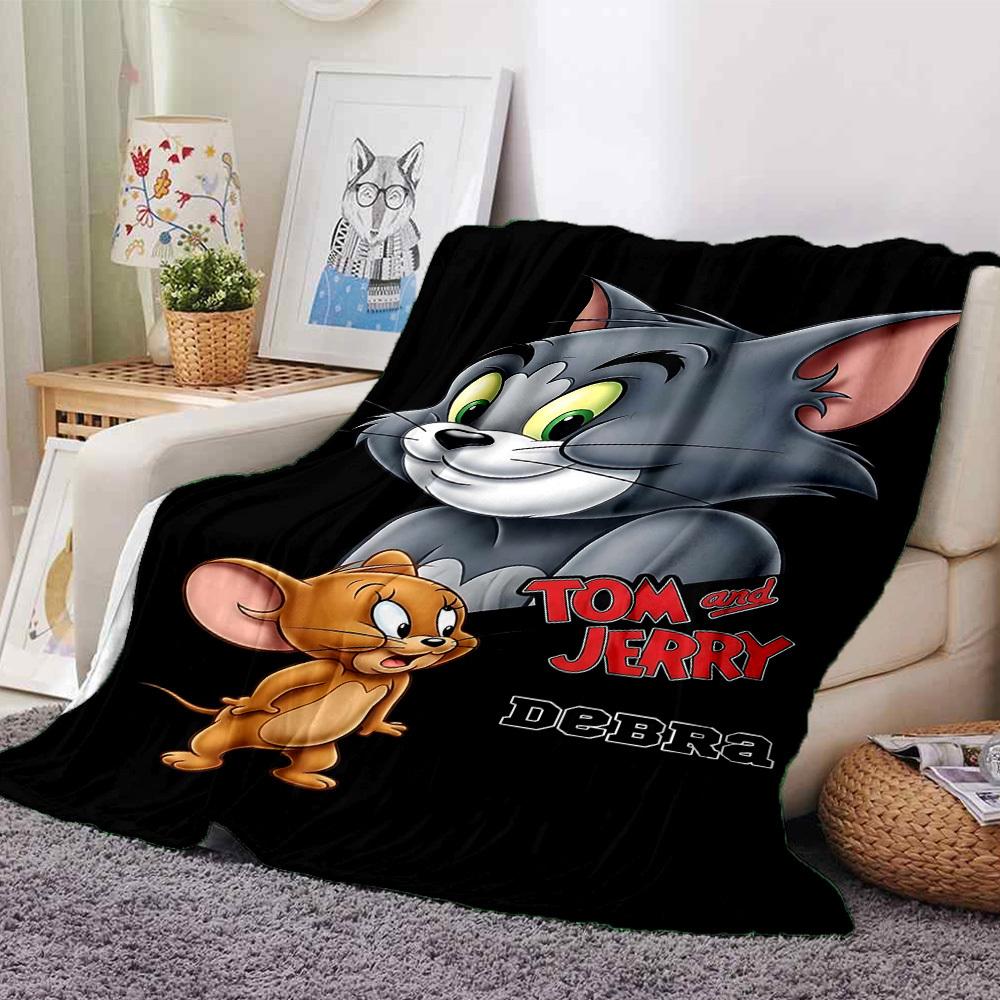 1pc Tom Tom and Jerry Jerry Flannel Blanket Soft Warm Throw for Home, Office, Travel, All-Season Cozy Bedding Gift L1465