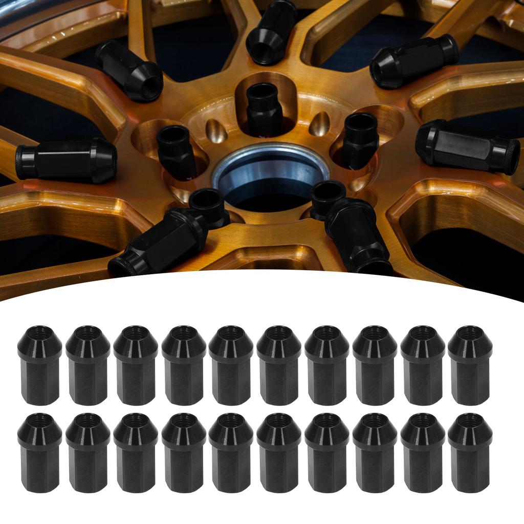 M12x1.5 Lug Nuts with Socket Adapter Aluminum Alloy 42mm   19Hex for JDM Racing   Replacement for  