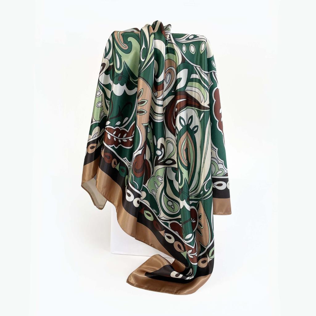 Ladies Silk Scarf Large Square Scarf 90cm Cashew Printed Headband New Silk Satin Shawl Scarf