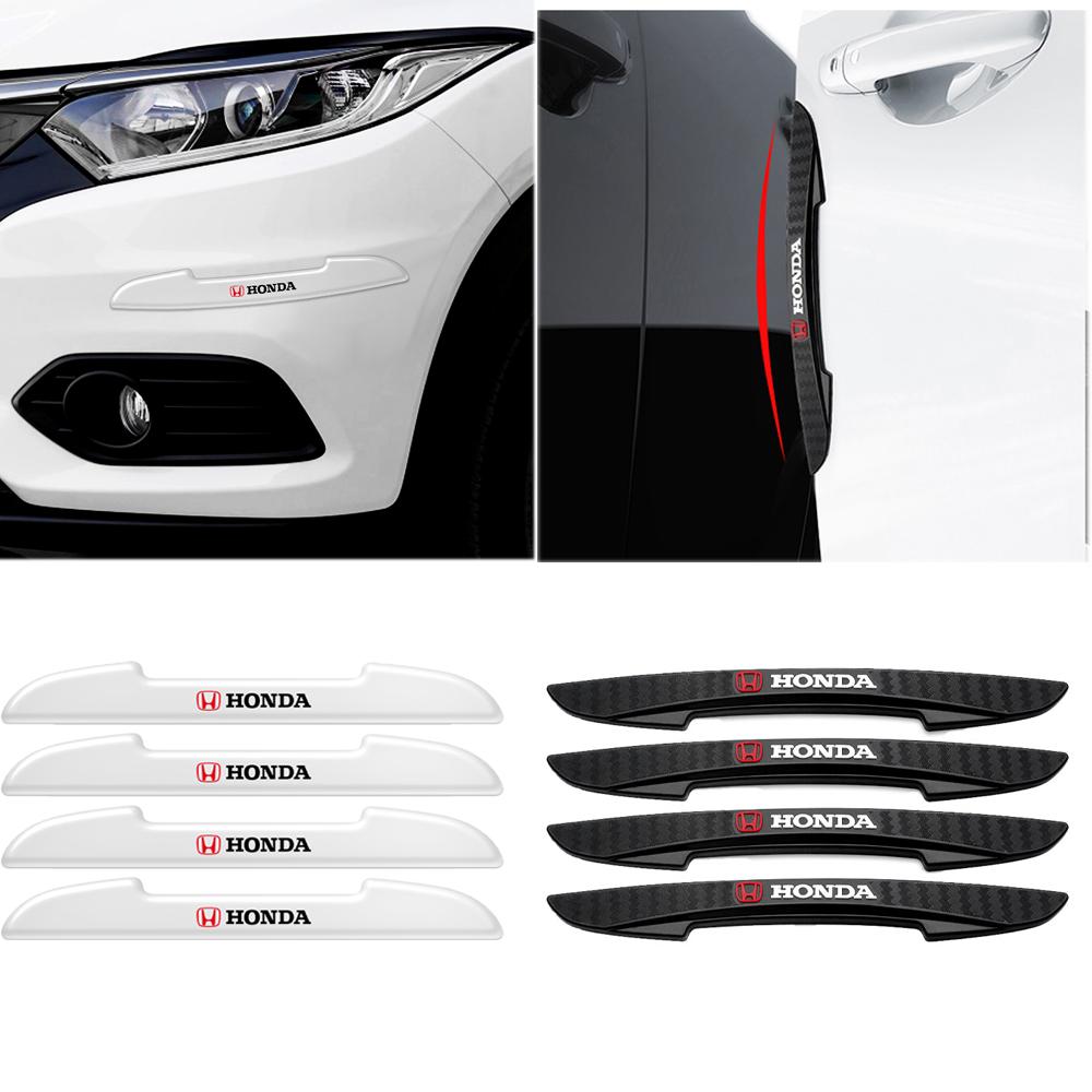 4Pcs 3D Car Door Anti-collision Bumper Strip Guards Side Protector Sticker For Honda Civic 10th 11th Gen Hrv Jazz City Accord ahx256