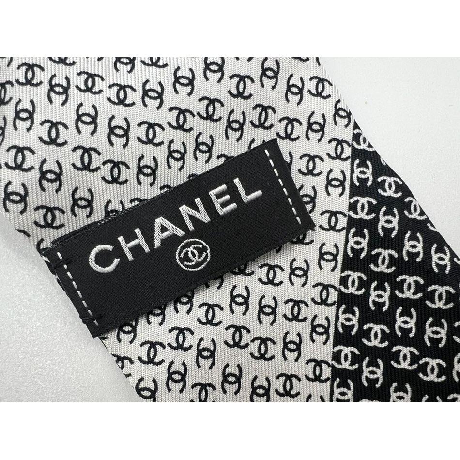 Б/у Повязка на голову CHANEL Твилли Шарф Лента Бандо Шелк Черный Белый 2025 Осень/Зима AAB157 B21067 U1954 Отличное Состояние
