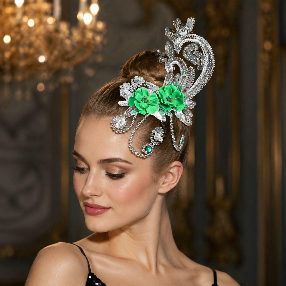 Crystal Flowers Dance Headdress Rhinestone Head Flower Fashion Tiara Chinese Headdress Women