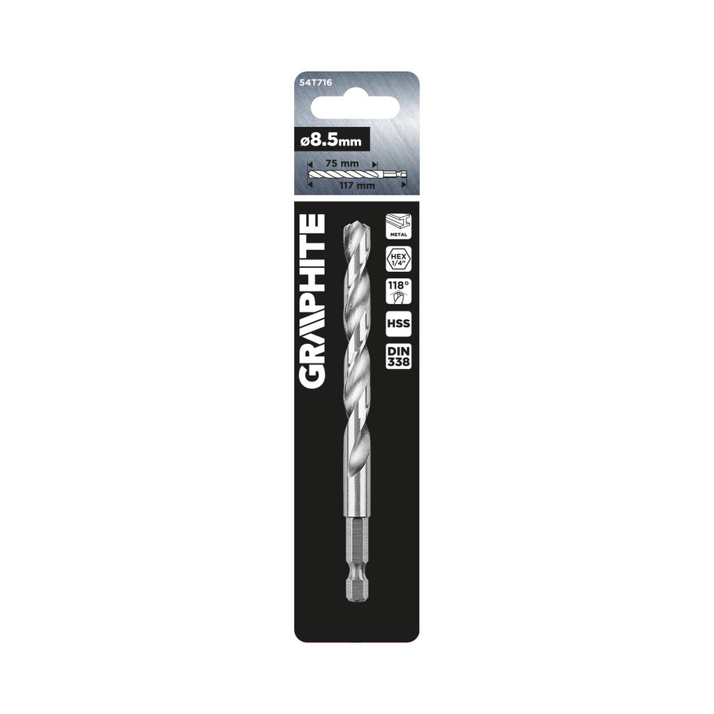Hex 8.5 mm metal drill bit