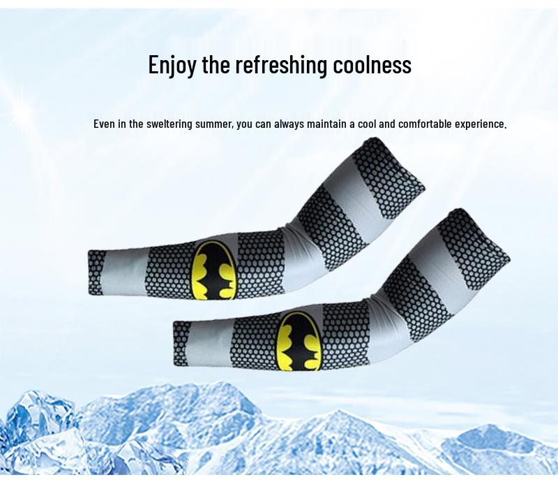 Unisex Kids Summer Sun Protection Arm Sleeves - Cute Spiderman, Iron Man, Batman Design for Outdoor Play