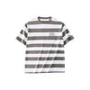 Anta Striped Round Neck Loose Short Sleeve Drop Shoulder T-Shirt Men Tops Snow-White Majestic-Gray 152428129-1