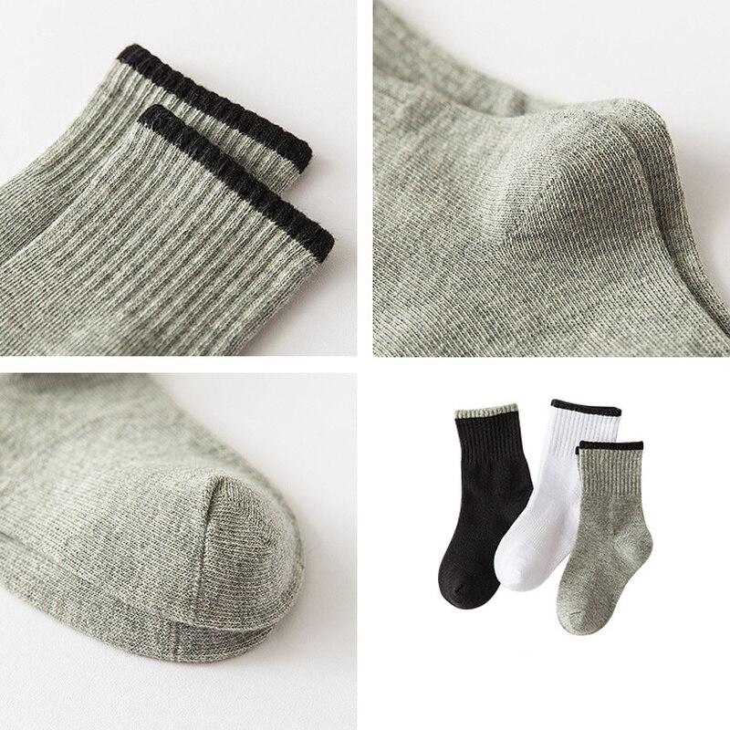 5 пар детских носков для мальчиков и девочек, черные, белые, серые носки, хлопковые мягкие детские удобные носки, детская школьная спортивная одежда