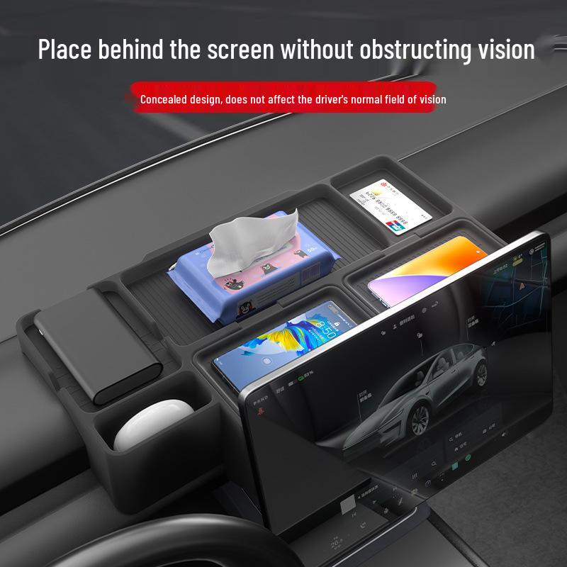 Tesla Model Y/3 Rear Storage Box & Organizer for Screen and Miscellaneous Items
