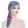 Flower Cloth Pullover Muslim Hooded Cap Skullcap Small Hat Two Tail Cap Curved