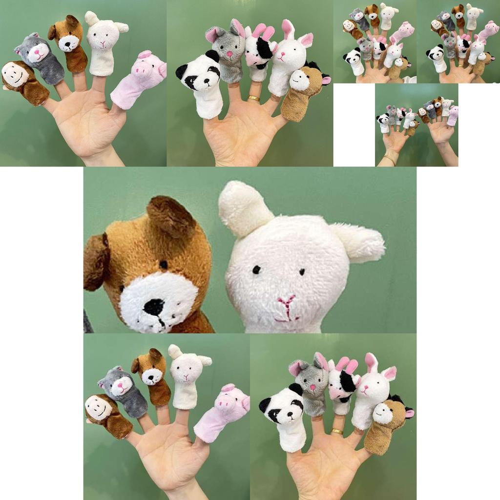 Милый плюшевый набор игрушек-пальчиковых кукол в виде кролика для детей, мягкий короткий плюш, наполнитель белый 9 см
