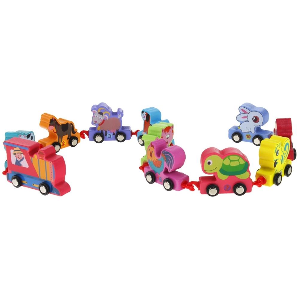Wooden Alphabet Train Train Numbers Animals Puzzle