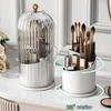 Rotating Desktop Cosmetic Organizer: Makeup Brush, Lipstick, and Pen Holder with Dustproof Dividers