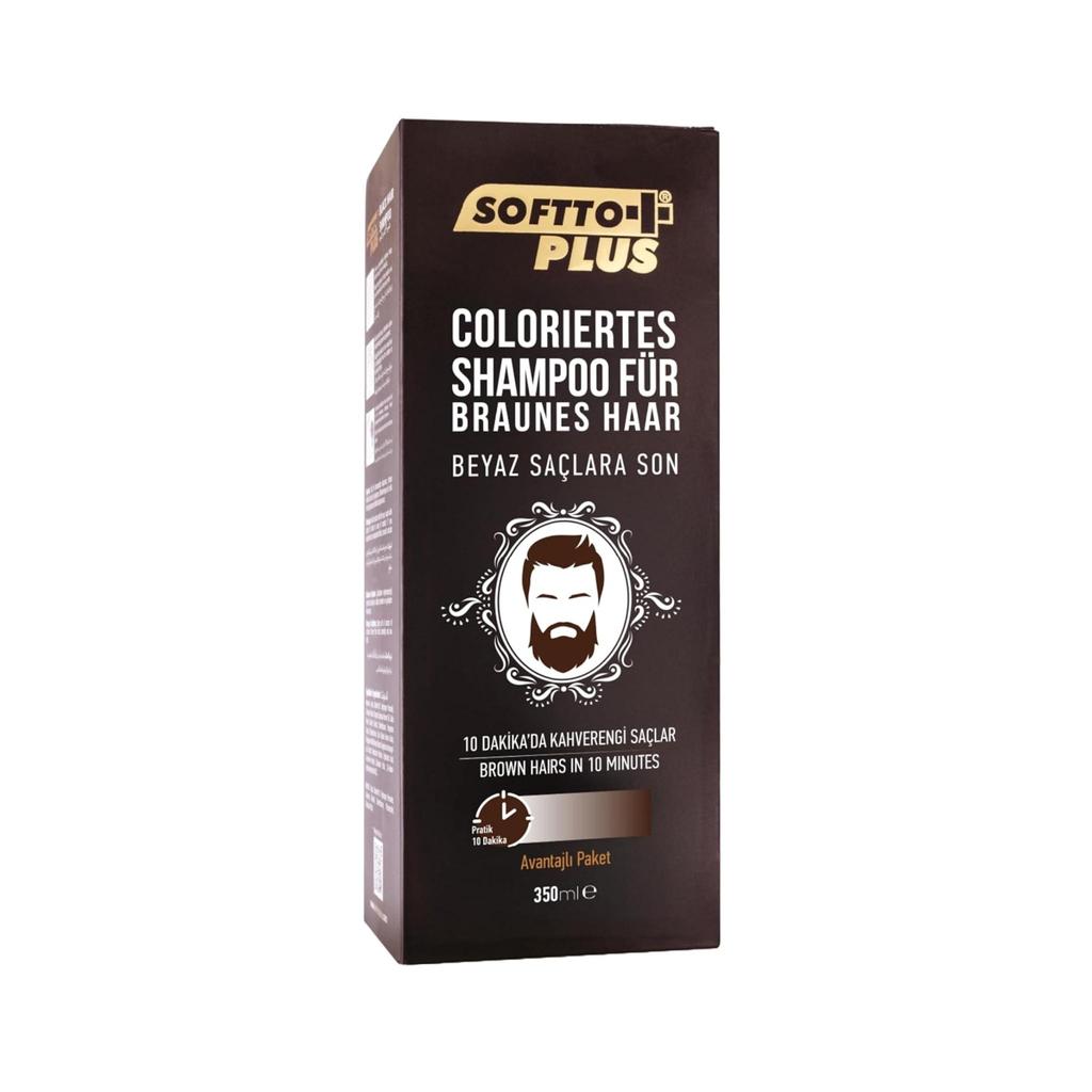 Шампунь Softto+Plus Brown Hair – для маскировки седых и белых волос 350 мл