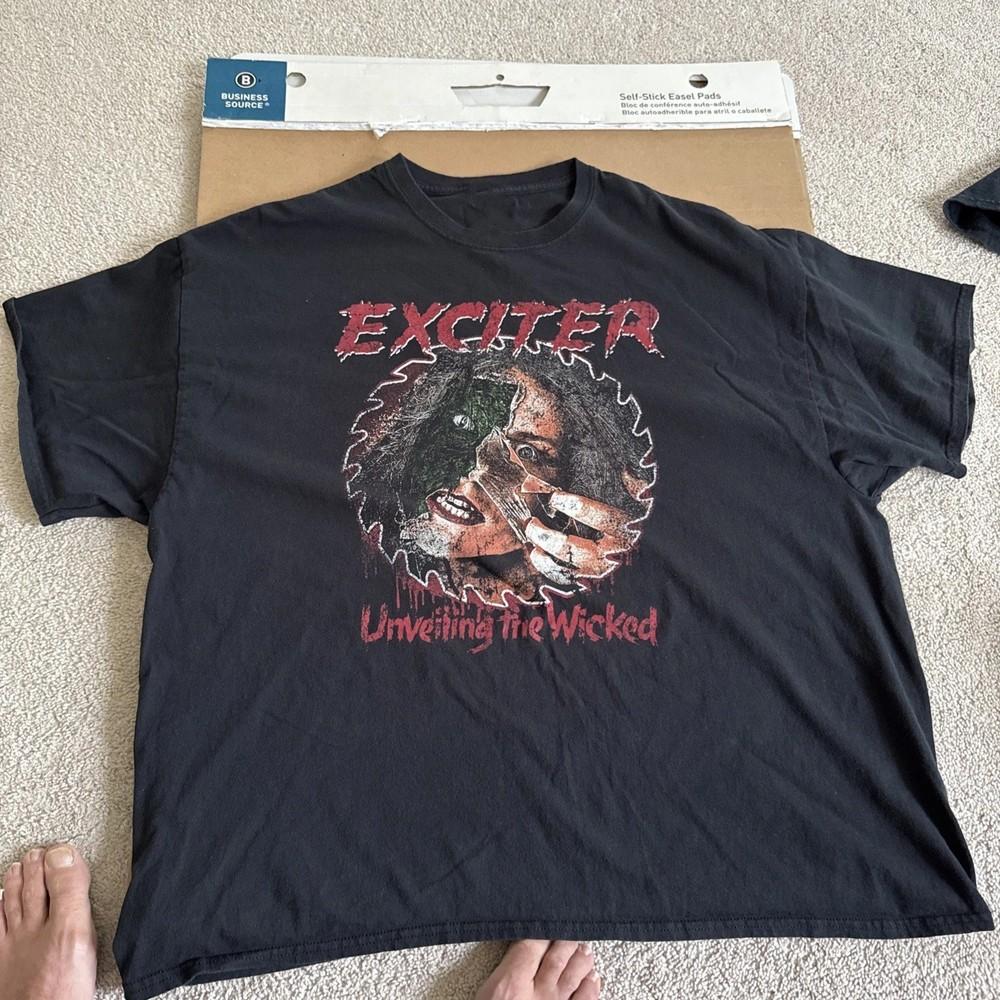 Exciter Черная хлопковая футболка TU027 Унисекс