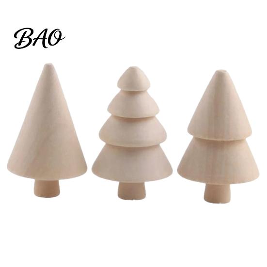 Art Craft Supplies DIY Unfinished Wooden Christmas Tree Kit, Blank Wood Figurines for Kids Painting, Hand?Painted Tabletop Decorations Home Holiday