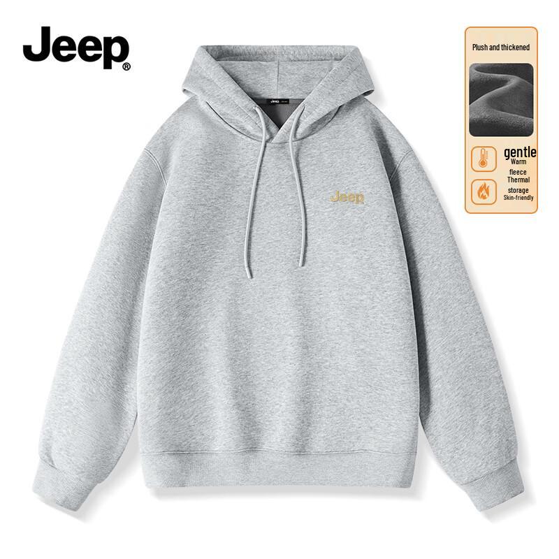 Jeep Мужская зимняя толстовка с капюшоном на флисовой подкладке